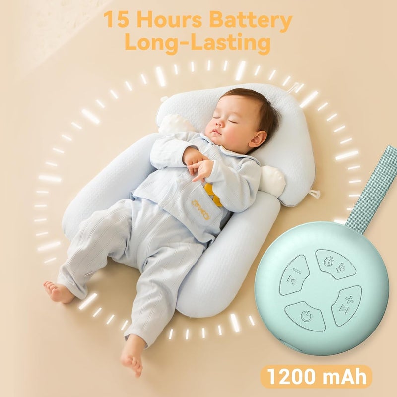 FENDALE Portable Sound Machine for Baby | White Noise | 12 Soothing Sounds | Noise Canceling for Travel, Office, Nursery | Baby Shower | Registry Gift | Sleep Soother for Babies Kids Adults | Mint - Image 2